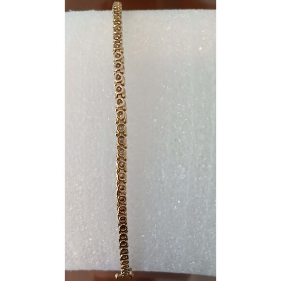 DIAMOND TENNIS BRACELET 14K YELLOW GOLD - Picture 3 of 11